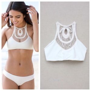 Bettinis Crochet High Neck Bikini Top