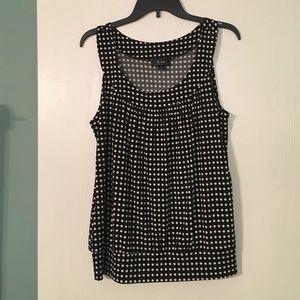 Black and white polka dot tank