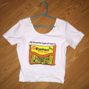 My Fav Men is Ramen Crop Top