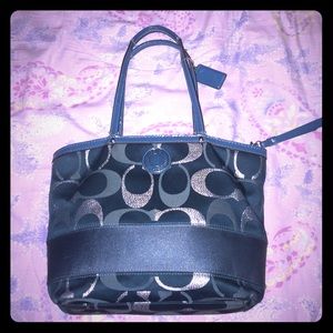 Gorgeous Teal and Silver Coach Purse