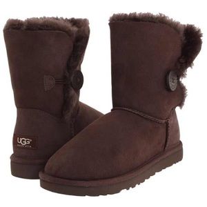 UGG Bailey Button Chocolate Brown Boots