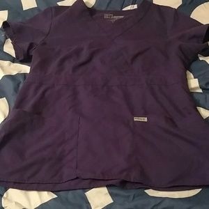 Med purple greys anatomy scrub top large womans