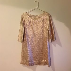 Vintage Gold 1960s Mod Party Dress
