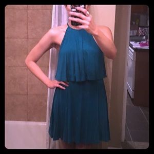 Teal American Eagle High Neck Flounce Dress Size S