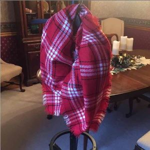 Red Plaid Blanket Scarf