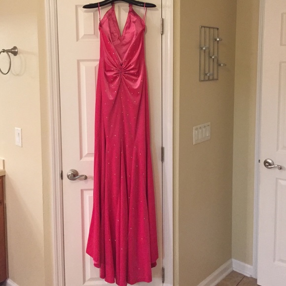 Pink velvet Jovani gown - Picture 3 of 4