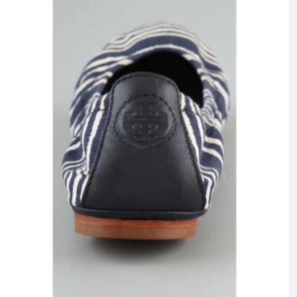 Tory Burch Shoes - Tory Burch Blue Eddie Striped Ballet Flats