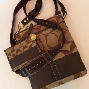 Coach Canvas Crossbody with Wristlet Wallet