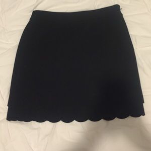 Scalloped Black Skirt