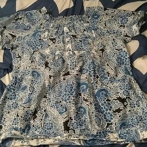 New koi royal blue black womans large scrub top