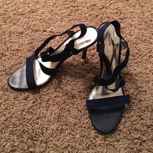 Navy blue strappy heels