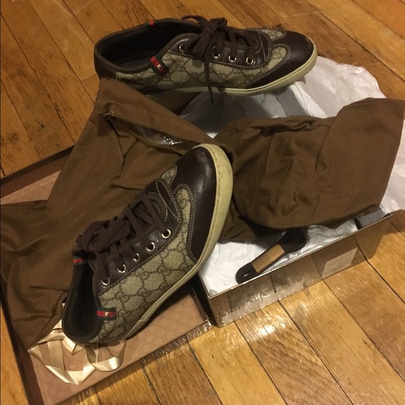 Gucci sneakers brown and beige monogram