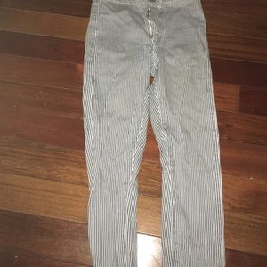 Striped skinny jeans