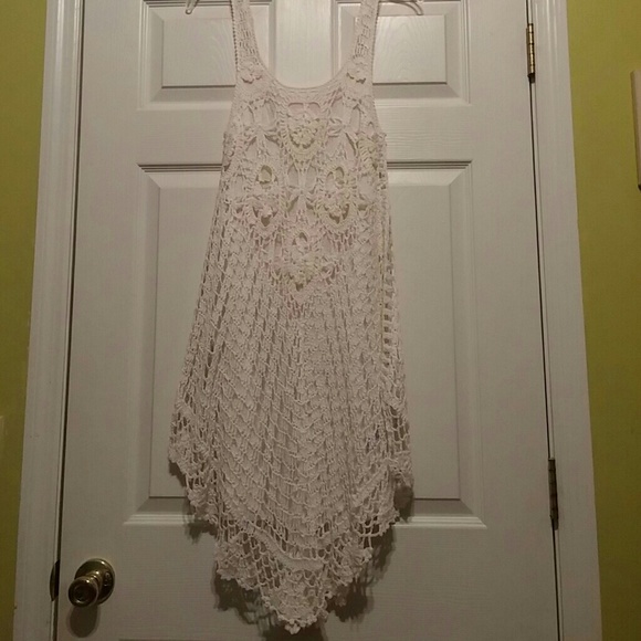 Cream Hand crocheted dress bought at boutique