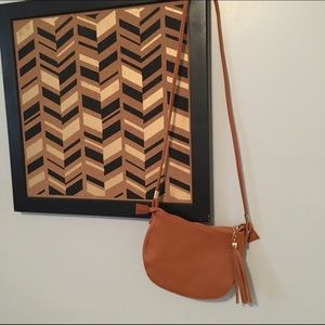 Olivia Miller Small Brown Tassel Crossbody Bag