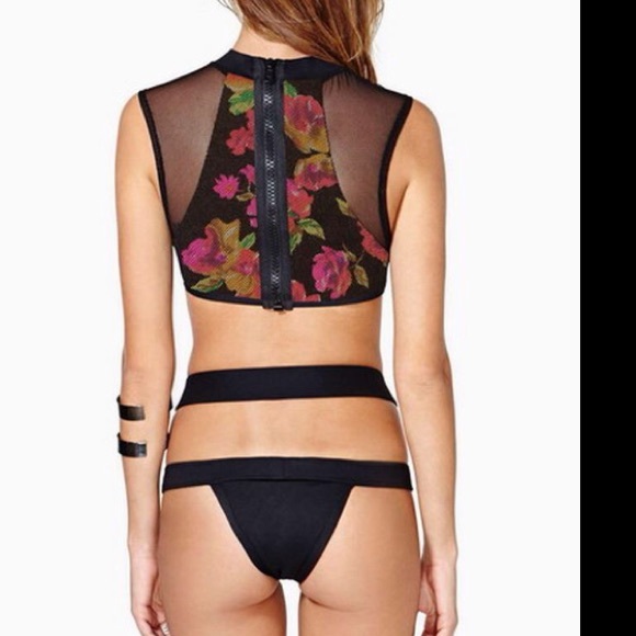 New Floral Mesh Bikini - Picture 2 of 5