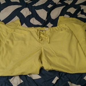 Bright yellow greys anatomy pants womans large