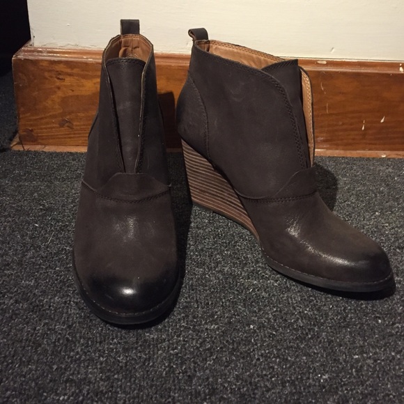 Lucky Brand Brown Leather Booties