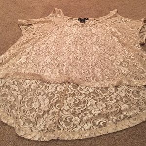 Lace cold shoulder top