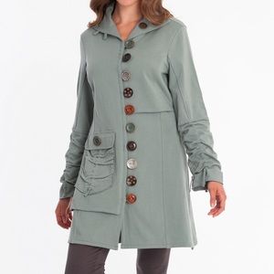 Sage Jersey Dress with buttons