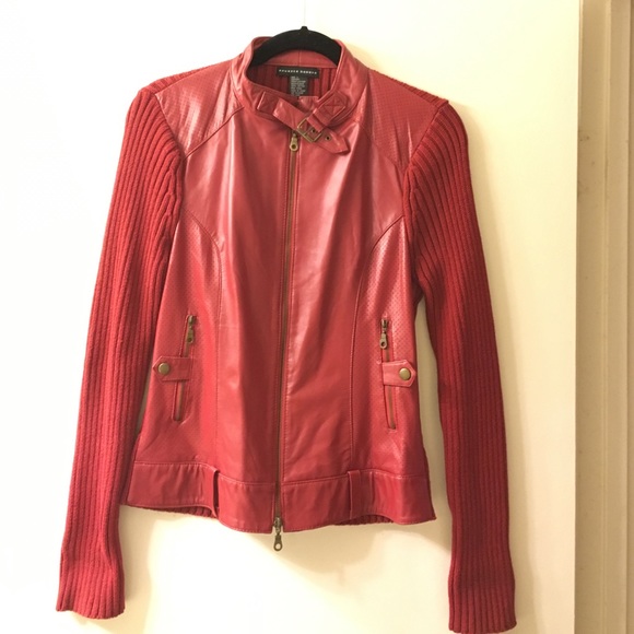 Maurice Sasson leather and sweater jacket size S