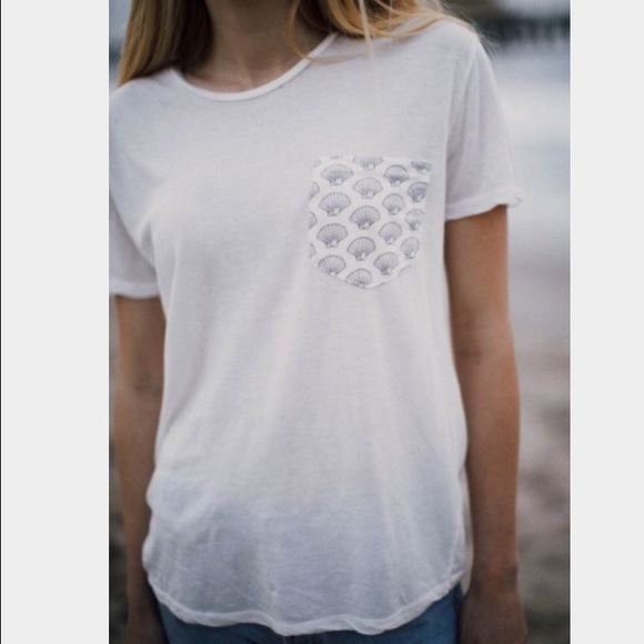 RARE brandy melville seashell pocket shirt