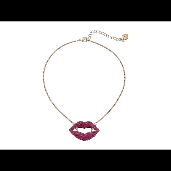 Betsey Johnson Jewelry - Betsey Johnson Dark Shadows Vampire Lips Necklace