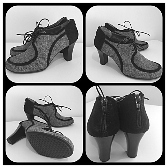 Aerosoles classic tweed black and gray tie-up pump - Picture 4 of 4