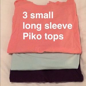 Set of 3 long sleeve Piko tops