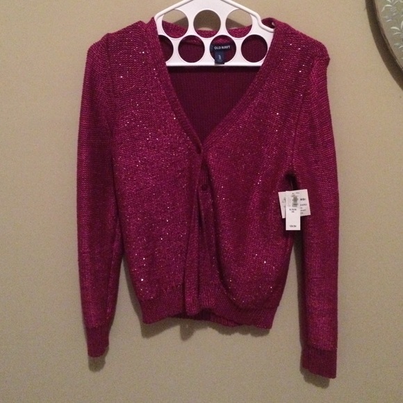 Old Navy Deep Pink/Purple sequin cardigan