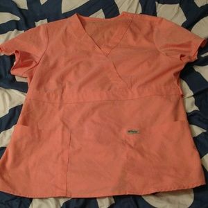 Bright peach coral greys anatomy top large