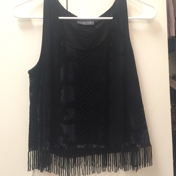 ASTR Velvet Snakeprint beaded tank