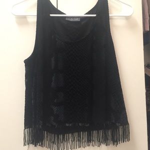 ASTR Velvet Snakeprint beaded tank