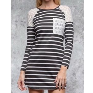 Black and White Stripe Mini Dress