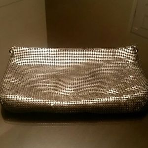 Silver chain metal clutch