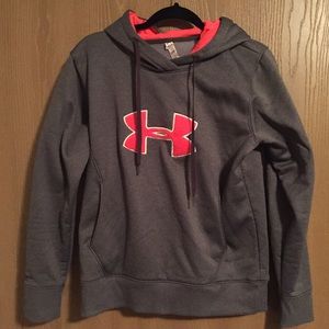 UnderArmour ColdGear Hoodie Grey and Hot Pink