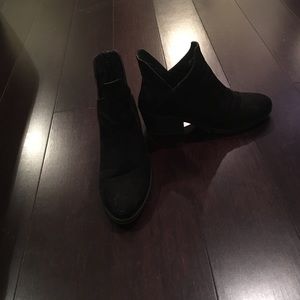 Black suede booties