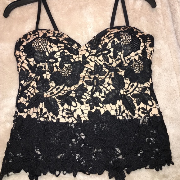 Nude illusion corset top