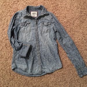 Arizona Jean washed denim button down
