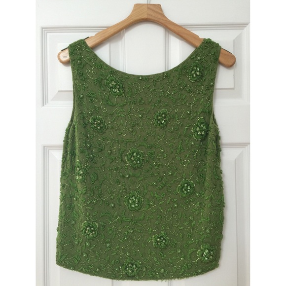 *VINTAGE* I. Magnin Eco beaded tank.