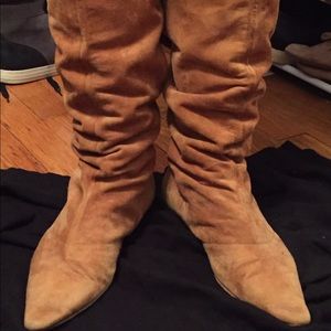 Camel Suede slouch boots