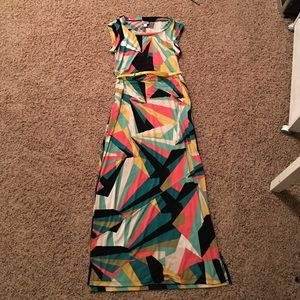 Asymmetric pattern dress