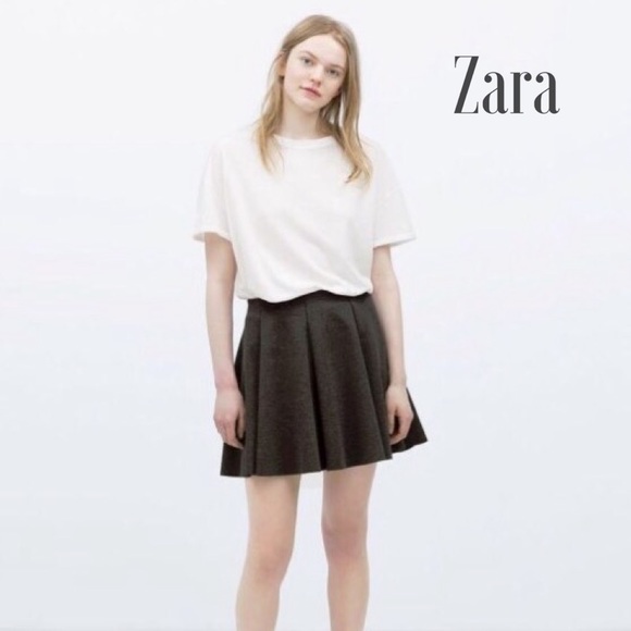 ✨HP✨ NWOT Zara Pleated Gray Mini Skirt