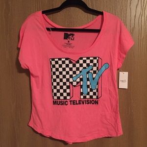 NWT Hot Pink MTV tee