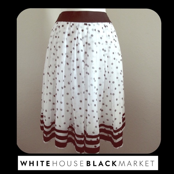 White House Black Market Dresses & Skirts - Flirty WHBM polka dot skirt. Swingy and cute!
