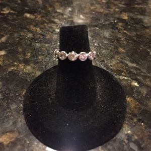 Round cut CZ eternity ring - Size 5.5M