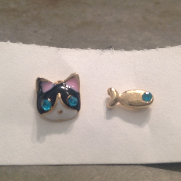Cat/fish earrings - adorable!