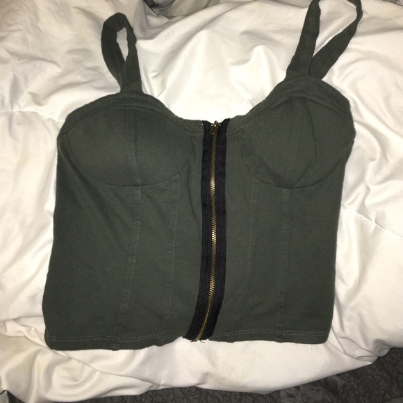 Army Green Crop Top