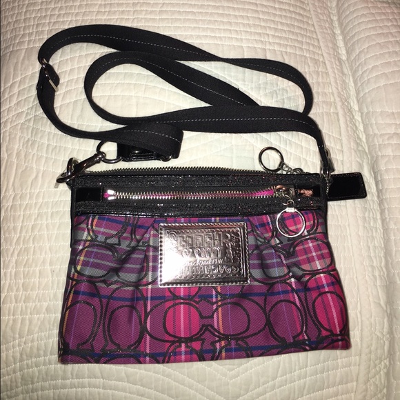 COACH plaid cross body bag. POPPY collection
