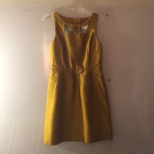 Anthropologie gold cocktail dress